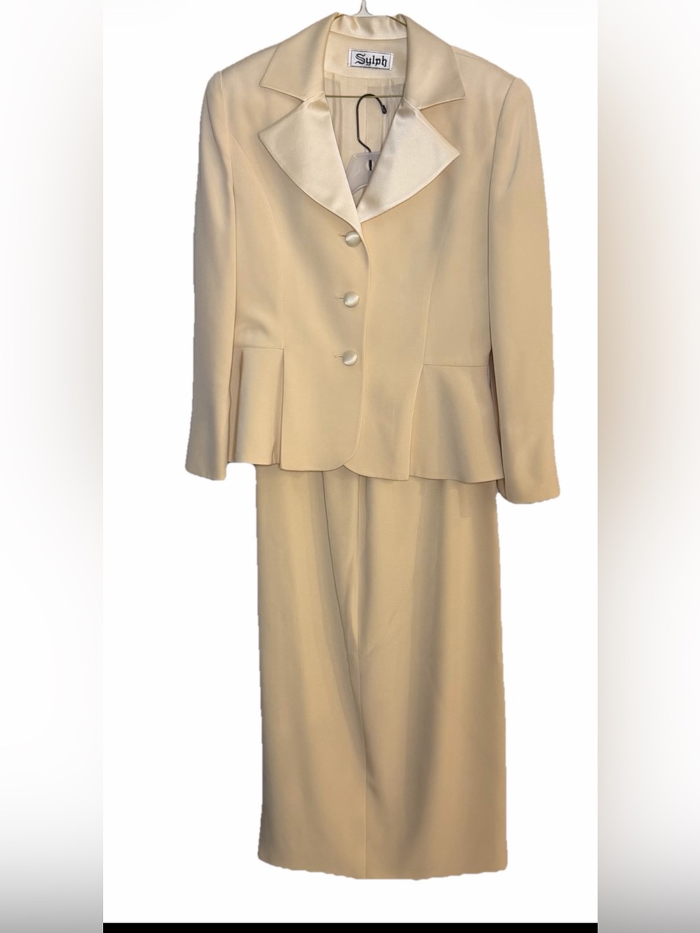 Vintage Sylph Cream Women's 4 piece  Suit - Classic Two-Piece Ensemble size 12